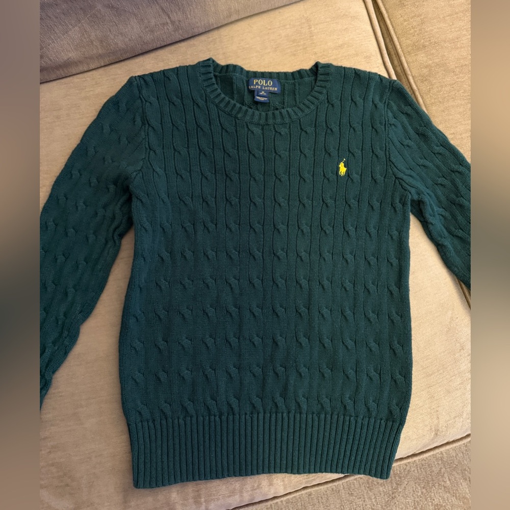 Polo by Ralph Lauren Green Cable-Knit Sweater Timeless Design